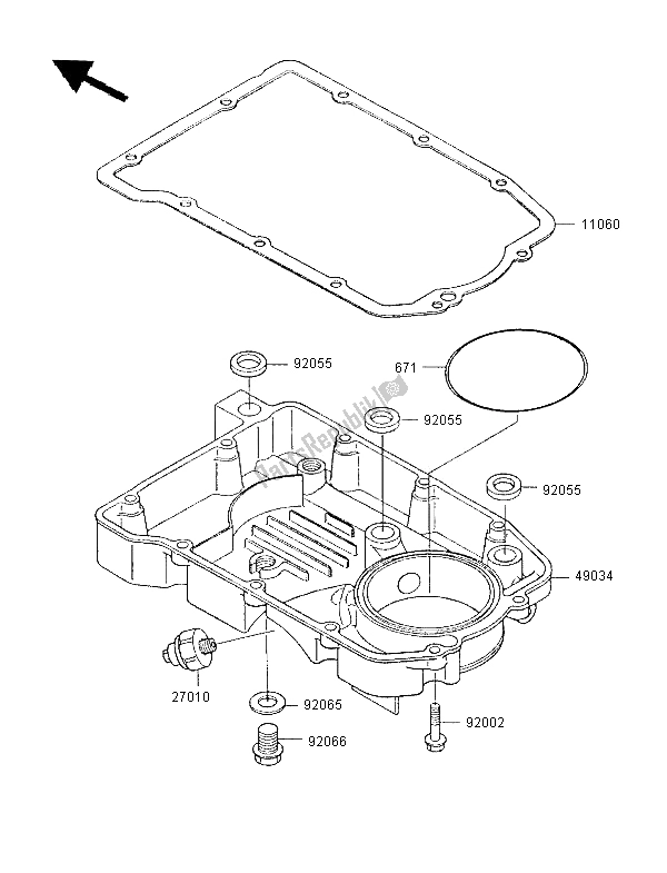 Alle onderdelen voor de Olie Pan van de Kawasaki GPX 600R 1997