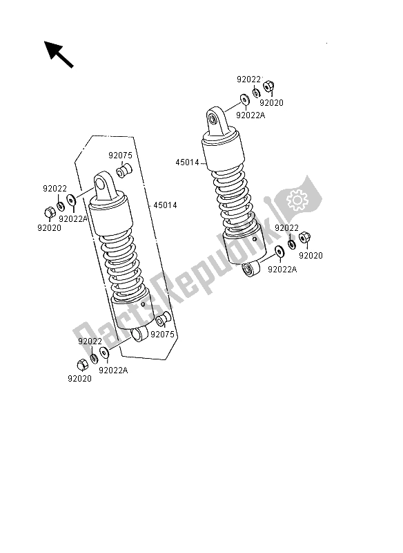 All parts for the Suspension & Shock Absorber of the Kawasaki VN 15 1500 1995