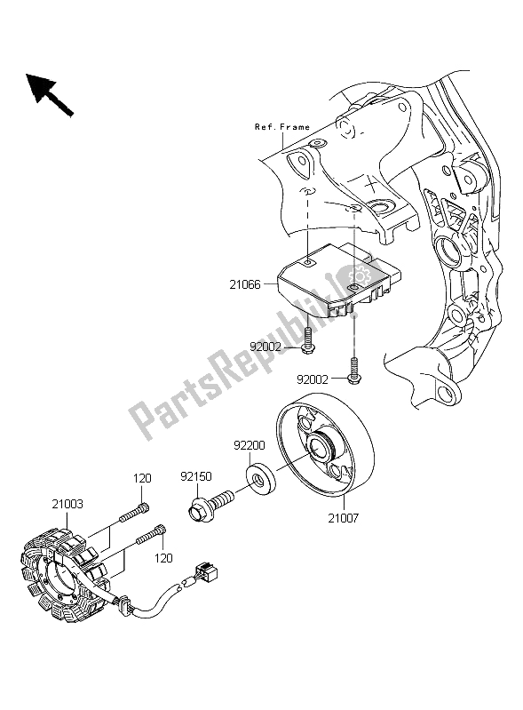 All parts for the Generator of the Kawasaki Ninja ZX 10R 1000 2006