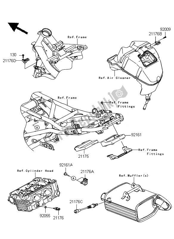 All parts for the Fuel Injection of the Kawasaki ER 6N 650 2011