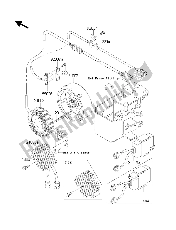 Toutes les pièces pour le Générateur du Kawasaki KLF 300 4X4 2001