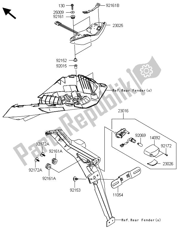 Todas las partes para Luces Traseras) de Kawasaki Z 1000 2013