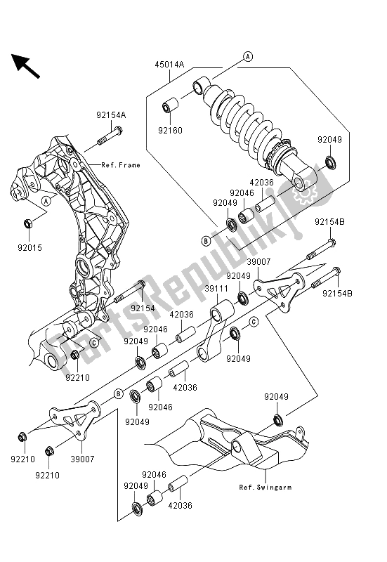 All parts for the Suspension & Shock Absorber of the Kawasaki Z 1000 SX ABS 2013