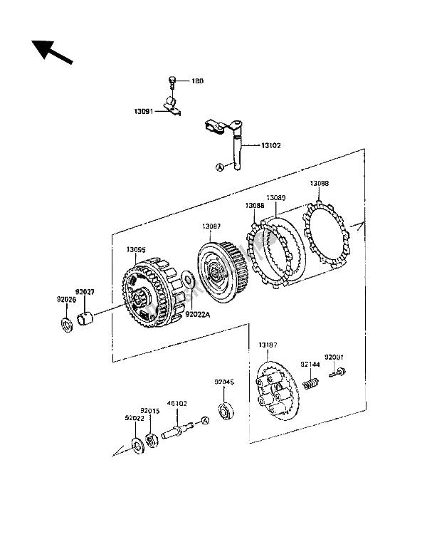 Toutes les pièces pour le Embrayage du Kawasaki KLR 600 1989