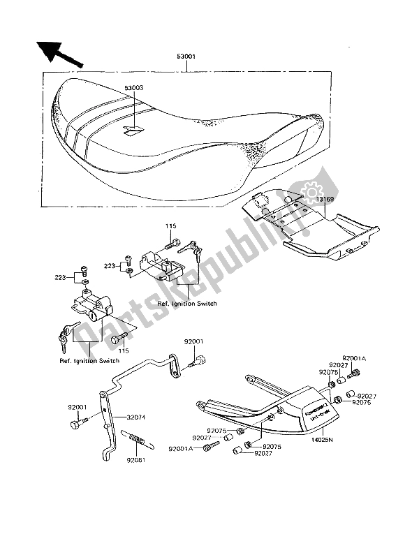 All parts for the Seat of the Kawasaki GPZ 305 Belt Drive 1994