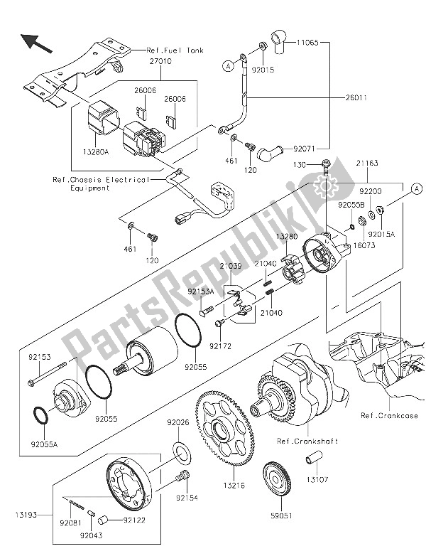 Toutes les pièces pour le Démarreur du Kawasaki Ninja 300 ABS 2016