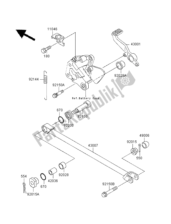 Tutte le parti per il Pedale Del Freno del Kawasaki ZXR 400 1995