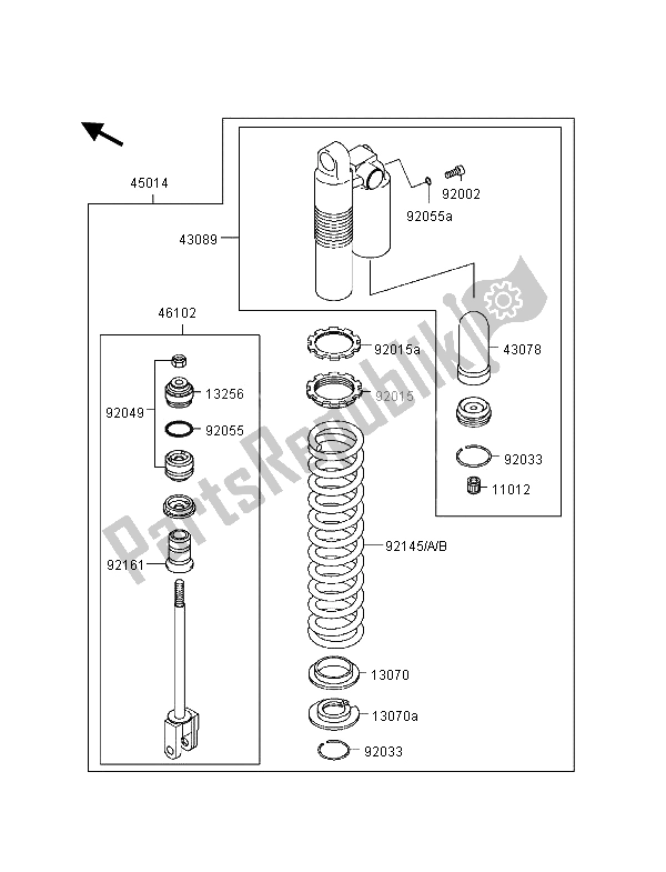 Tutte le parti per il Ammortizzatore del Kawasaki KX 125 2000