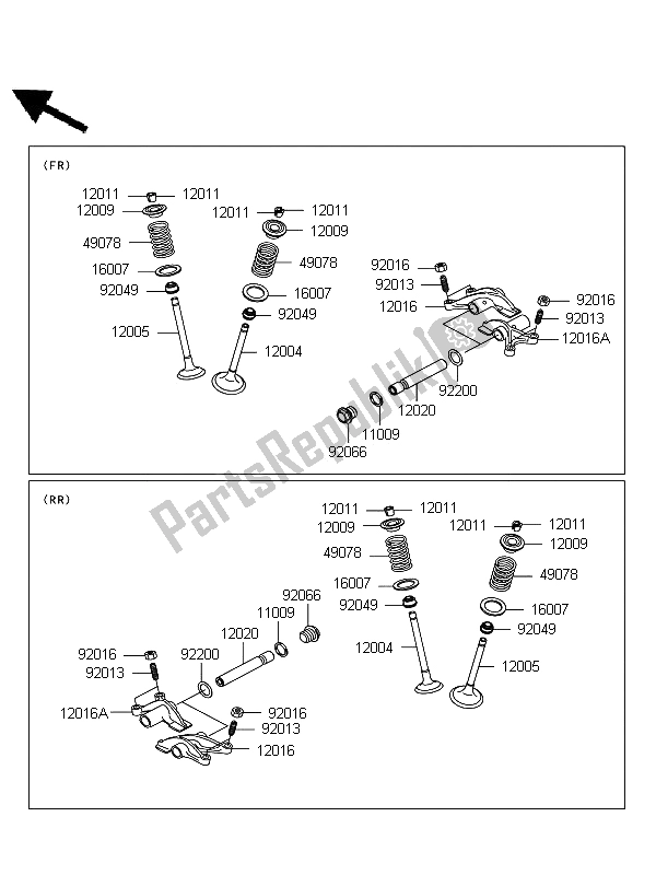 Tutte le parti per il Valvola (s) del Kawasaki KFX 700 2009