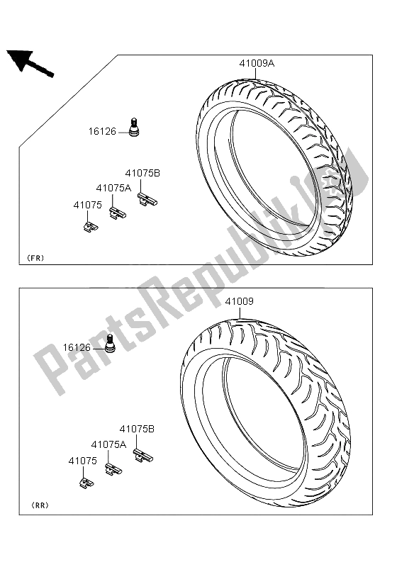 All parts for the Tires of the Kawasaki Versys ABS 650 2012