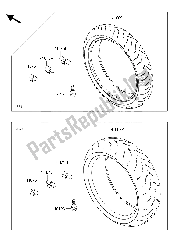 All parts for the Tires of the Kawasaki Z 1000 SX 2015