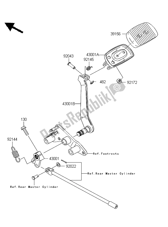 All parts for the Brake Pedal of the Kawasaki VN 2000 Classic 2009