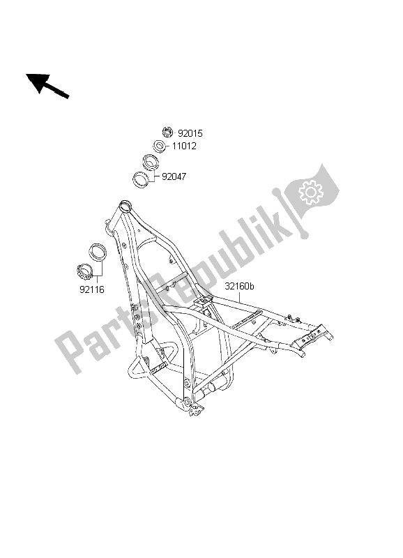 Toutes les pièces pour le Cadre du Kawasaki KLX 300R 1998