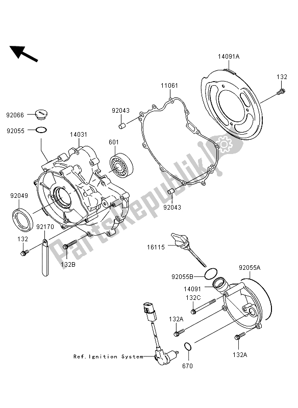 Alle onderdelen voor de Motorkap van de Kawasaki KVF 360 2008