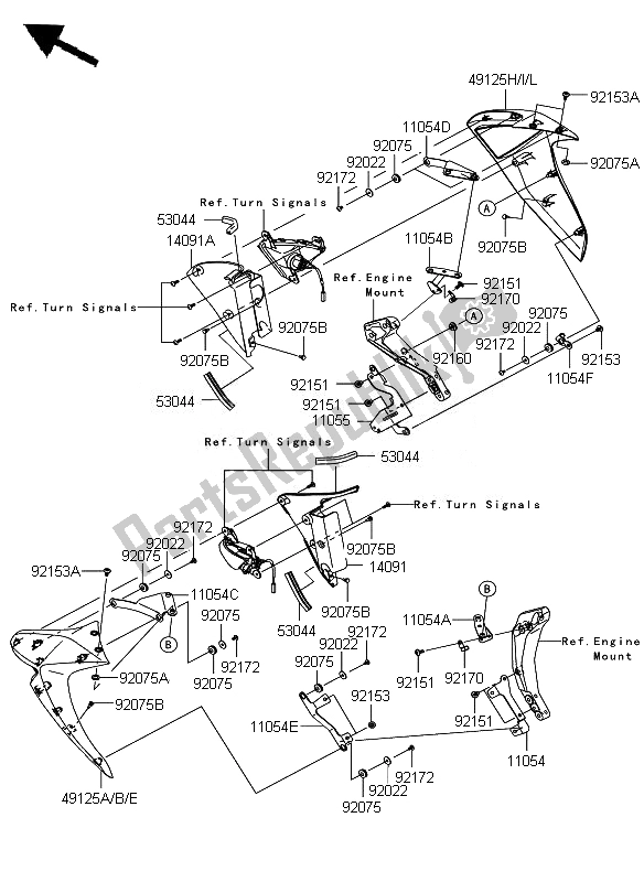 Todas las partes para Capota Baja de Kawasaki Z 1000 2007