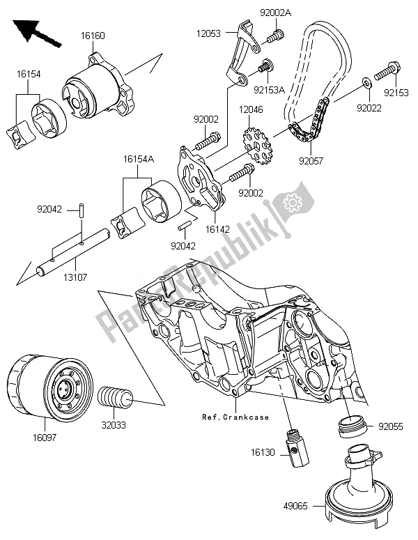 Wszystkie części do Pompa Olejowa Kawasaki Versys 650 2010