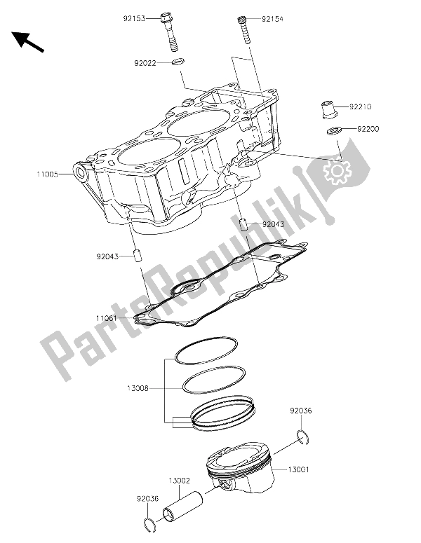 Tutte le parti per il Cilindro E Pistone del Kawasaki Vulcan S 650 2015