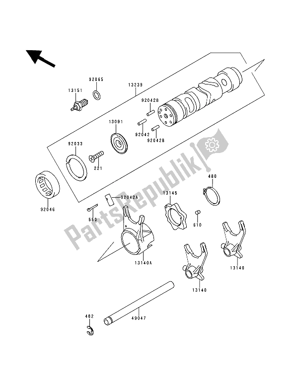 Todas las partes para Cambiar Tambor Y Cambiar Horquilla de Kawasaki Zephyr 750 1994