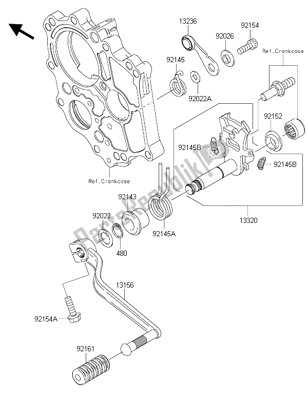 Wszystkie części do Mechanizm Zmiany Biegów Kawasaki ER 6F ABS 650 2015