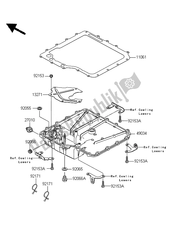 All parts for the Oil Pan of the Kawasaki ZZR 1400 ABS 2007