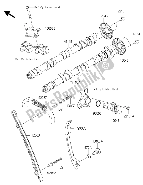 Wszystkie części do Wa? Ek (y) Rozrz? Du I Napinacz Kawasaki Z 1000 2015