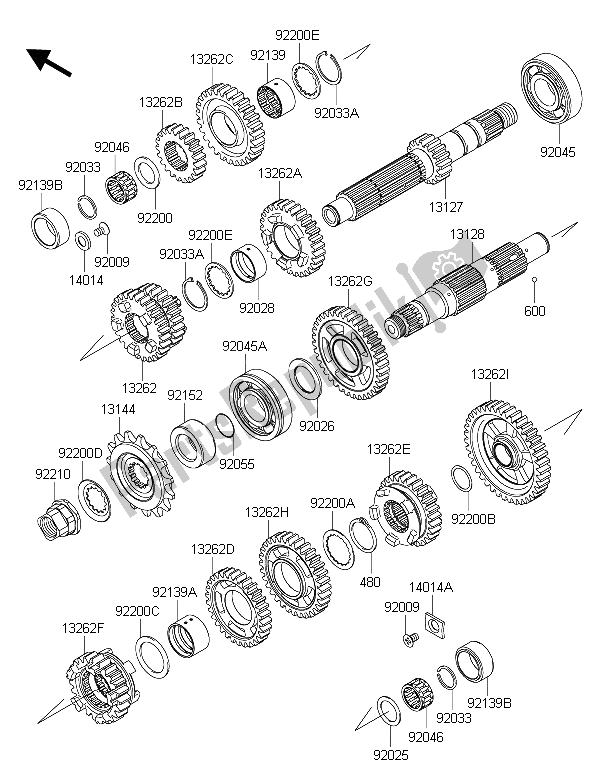 Wszystkie części do Przenoszenie Kawasaki ER 6F ABS 650 2015