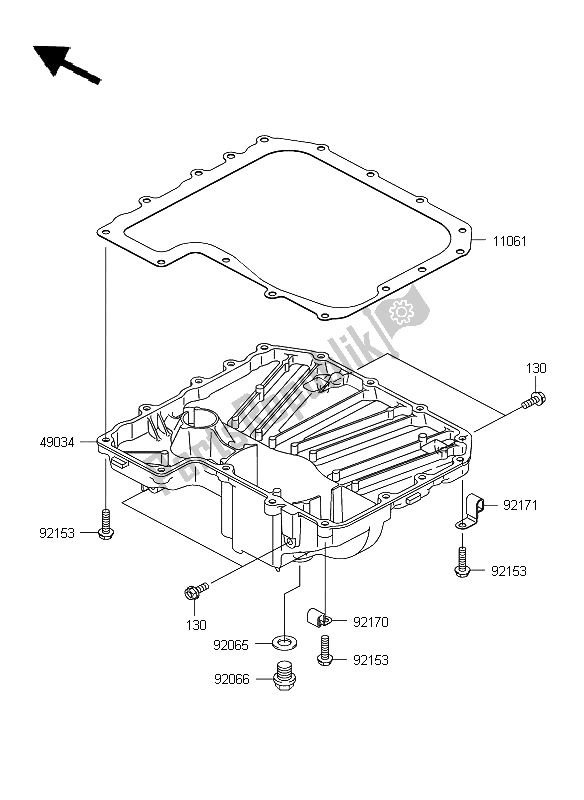 All parts for the Oil Pan of the Kawasaki Z 750 ABS 2008