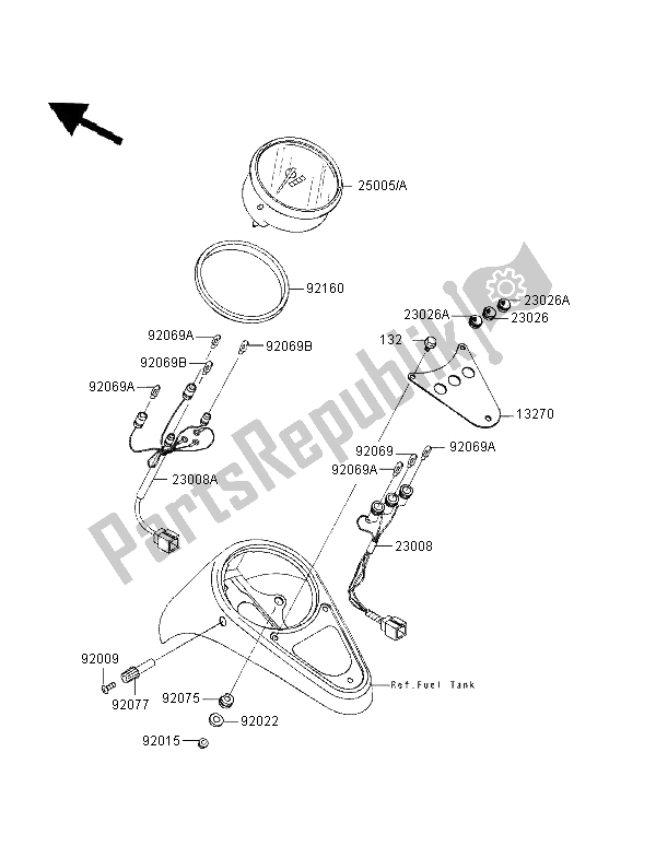 All parts for the Meter of the Kawasaki VN 1500 Classic 1996