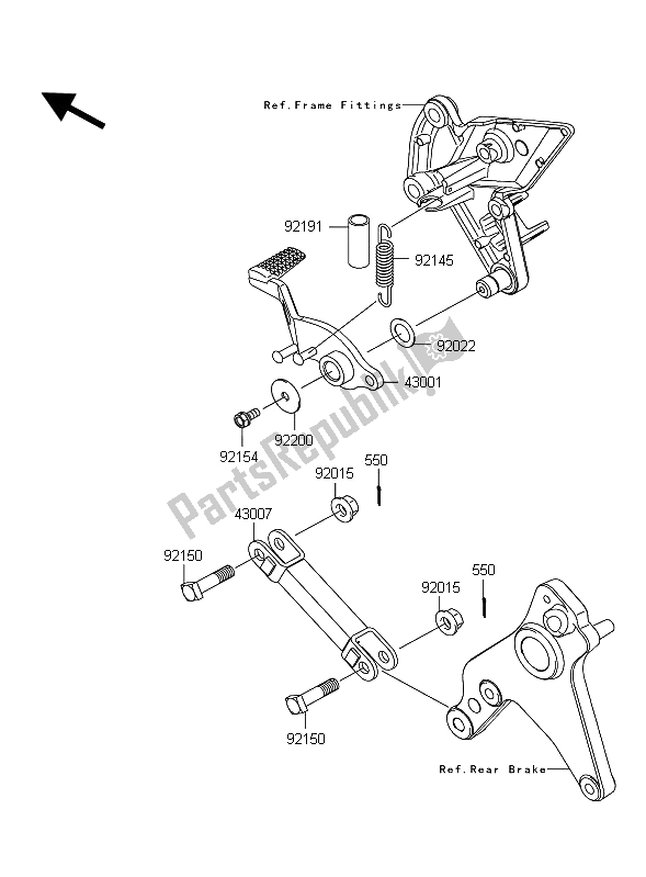 Todas las partes para Pedal De Freno de Kawasaki Z 1000 ABS 2012