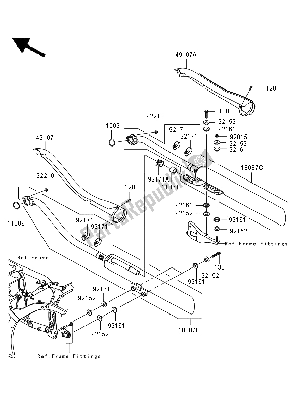 All parts for the Muffler of the Kawasaki VN 900 Classic 2009