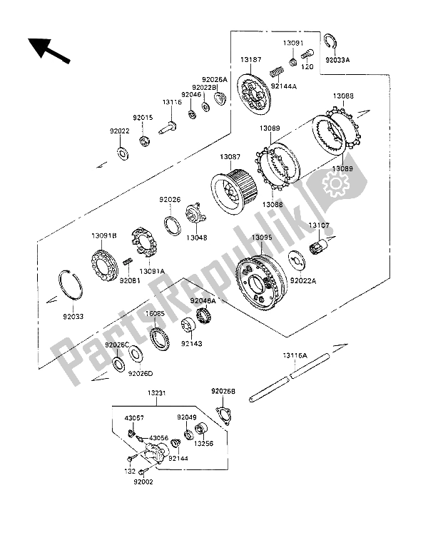 Wszystkie części do Sprz? G? O Kawasaki ZZ R 1100 1991