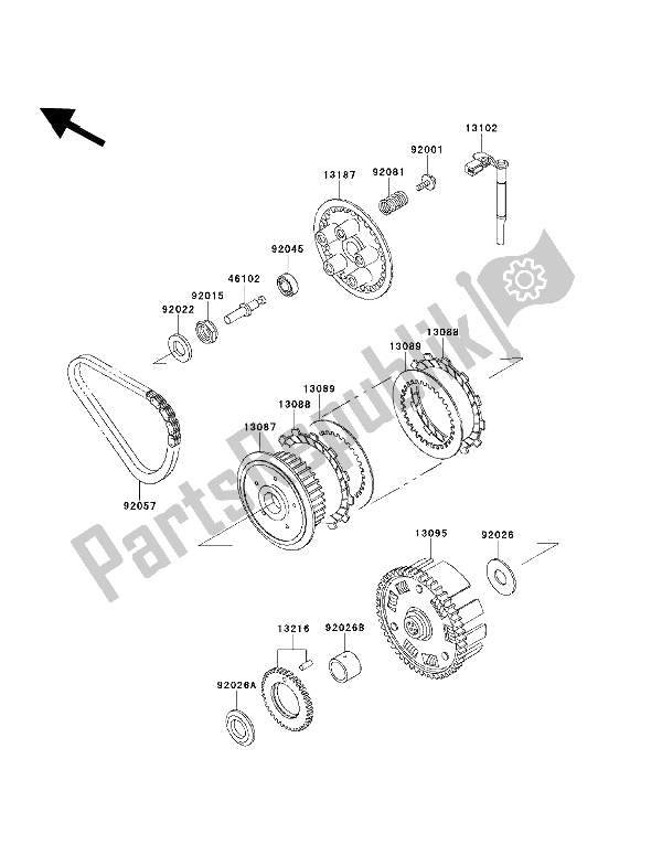 Tutte le parti per il Frizione del Kawasaki EN 500 1993