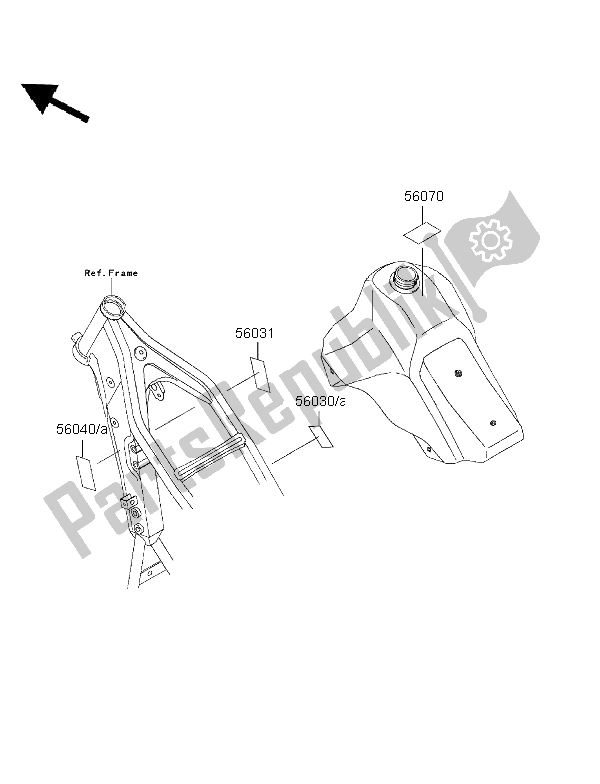 Alle onderdelen voor de Etiketten van de Kawasaki KLX 650R 1999