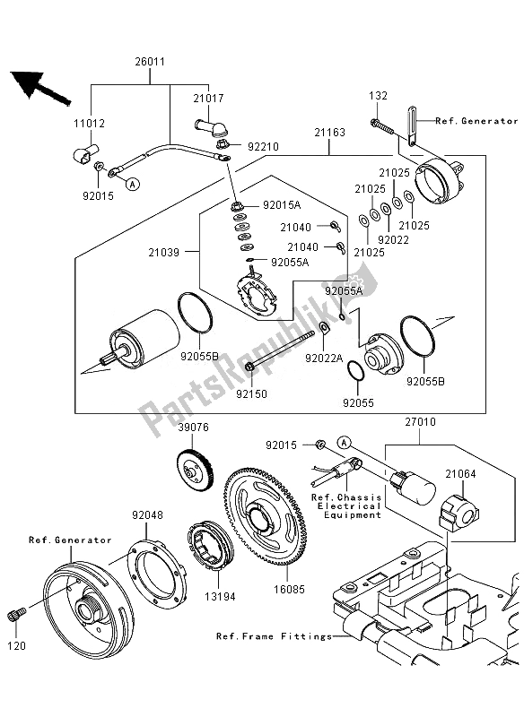 Tutte le parti per il Motorino Di Avviamento del Kawasaki KVF 750 4X4 2007