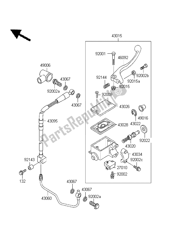 Tutte le parti per il Pompa Freno Anteriore del Kawasaki D Tracker 125 1999