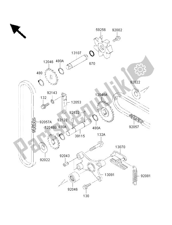 All parts for the Water Pump of the Kawasaki VN 1500 Drifter 2002