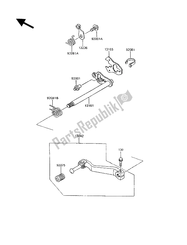 Todas las partes para Mecanismo De Cambio De Marcha de Kawasaki KLR 600 1992