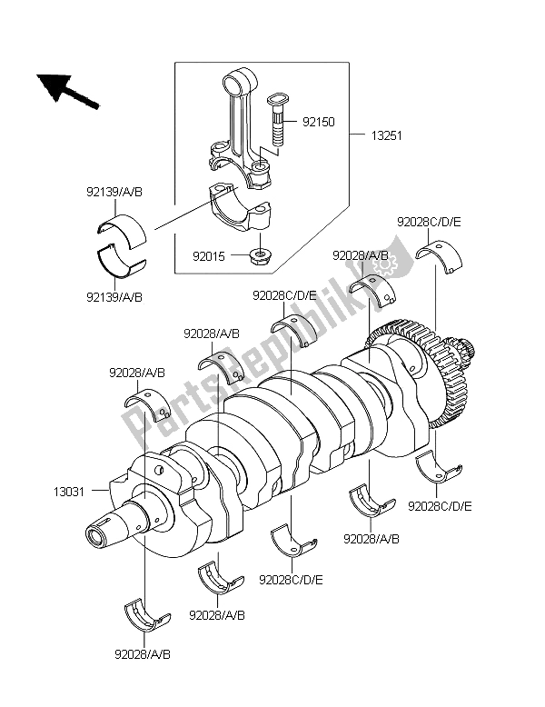 Tutte le parti per il Albero A Gomiti del Kawasaki Z 750R ABS 2011