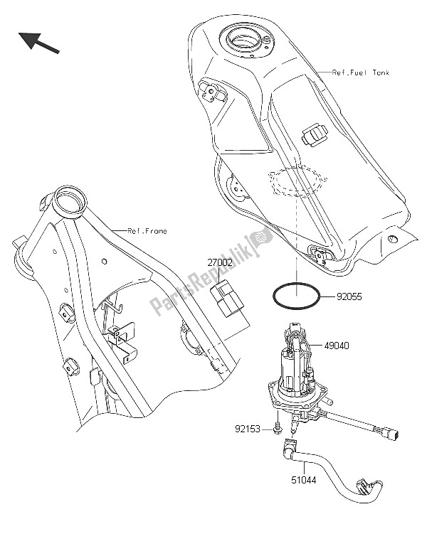 Todas las partes para Bomba De Combustible de Kawasaki KLX 250 2016