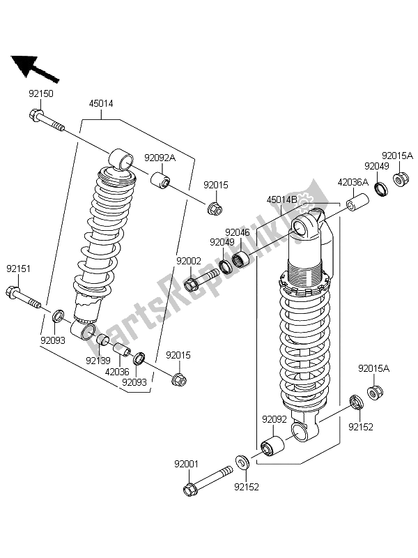 Tutte le parti per il Ammortizzatore del Kawasaki KFX 700 2011