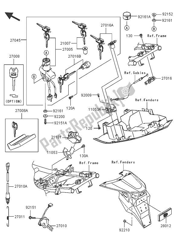 Todas las partes para Switch De Ignición de Kawasaki Z 750S 2005