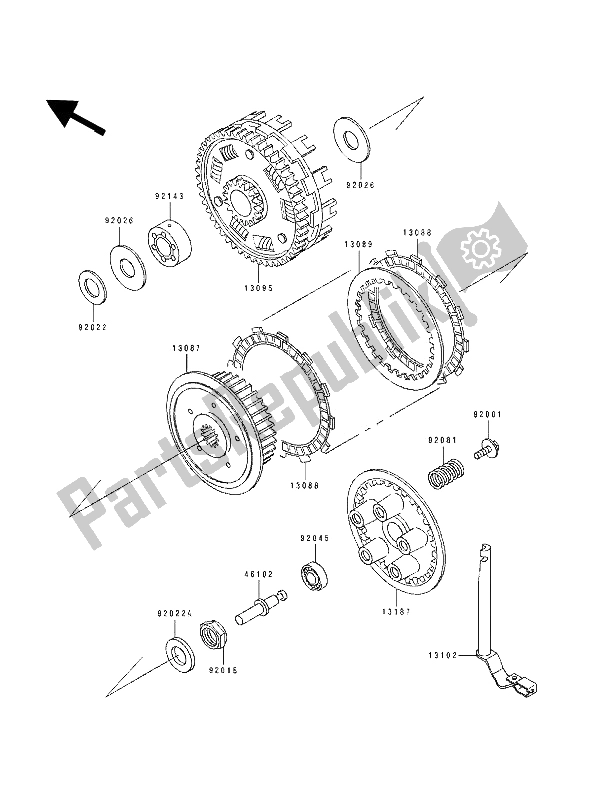 Todas las partes para Embrague de Kawasaki ZZ R 600 1990