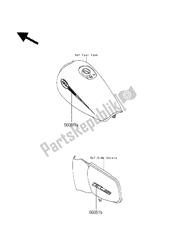 All parts for the Decals of the Kawasaki EL 252 1999