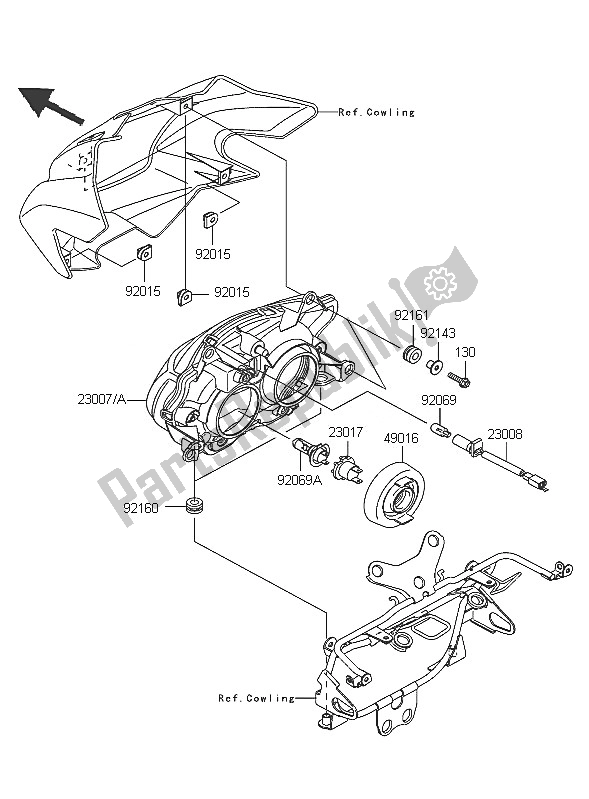 Toutes les pièces pour le Phare du Kawasaki Z 750 2005