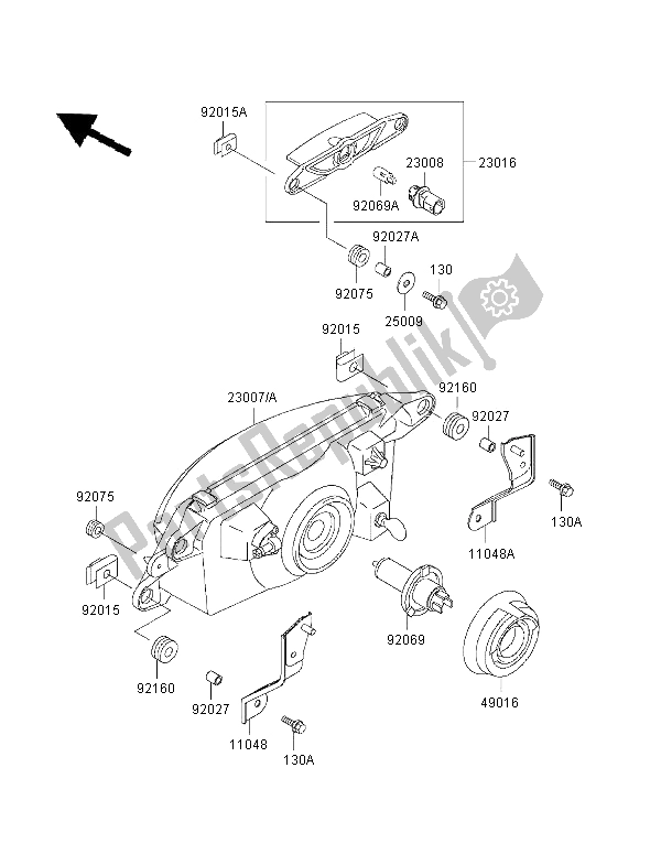 Todas as partes de Farol do Kawasaki Ninja ZX 6R 600 1997