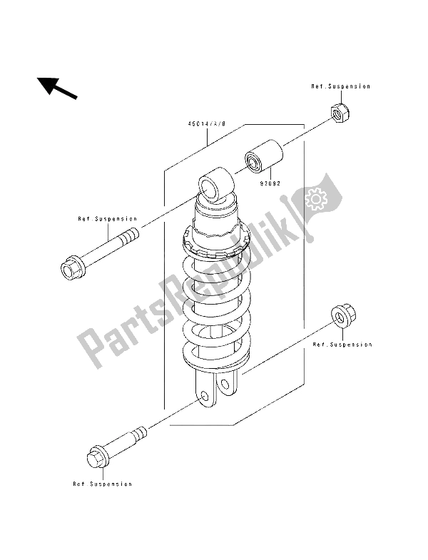Tutte le parti per il Ammortizzatori) del Kawasaki KLE 500 1994