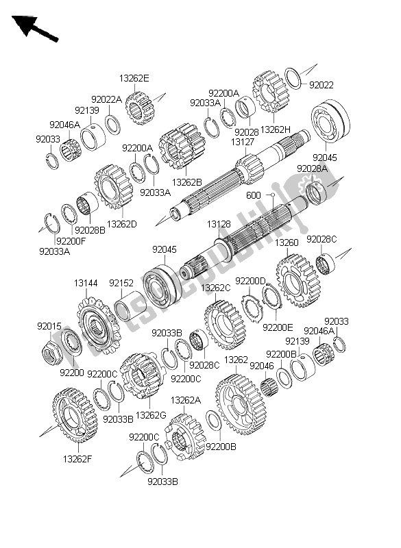 Toutes les pièces pour le Transmission du Kawasaki Z 1000 ABS 2009