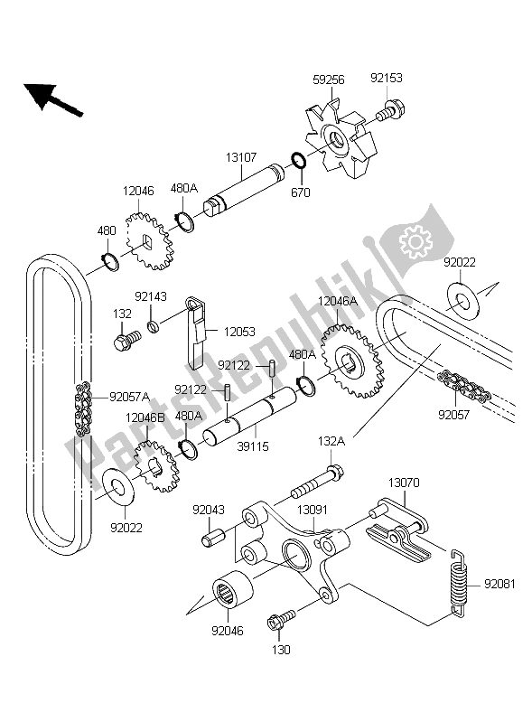 Toutes les pièces pour le Pompe à Eau du Kawasaki VN 1600 Mean Streak 2004