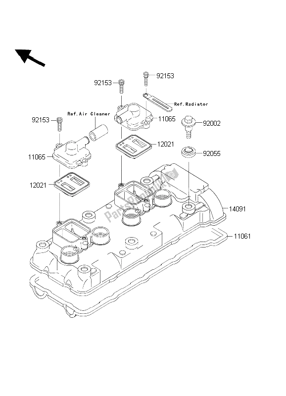 Todas las partes para Cubierta De Tapa De Cilindro de Kawasaki Ninja ZX 6R 600 2003