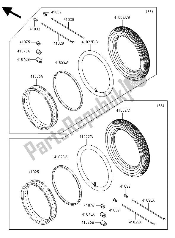 All parts for the Tires of the Kawasaki VN 800 Classic 2006